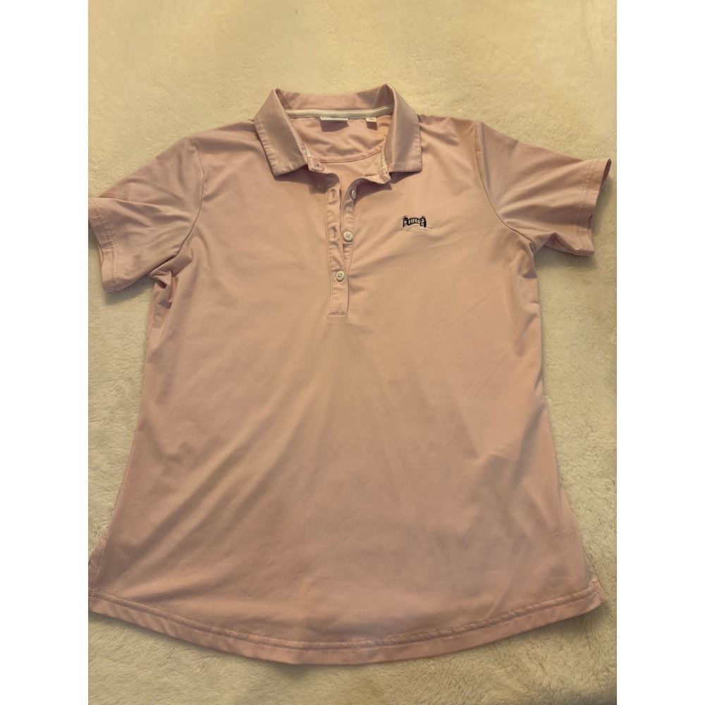 FootJoy Womens Pink Short Sleeve Golf Polo Shirt Size Medium Bridge Logo